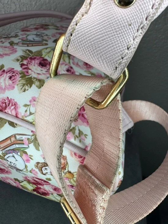 Loungefly Disney Belle Floral Mini Backpack Beauty & The Beast Pink Preloved - Picture 9 of 9